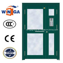 Electric Good Quality Security Exterior Steel Iron Glass Door (W-GD-11)